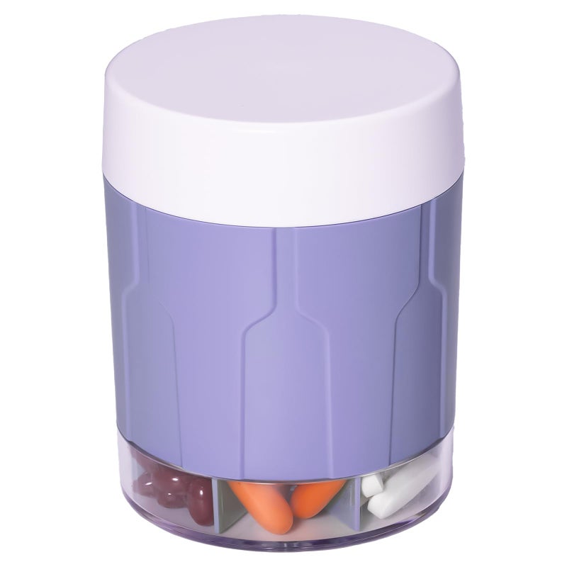Betife Extra Large Supplement OrganizerWeekly Pill Organizer Bottle Daily Pill Dispenser with 7 Large Compartments Organizer to Hold 7 Day Vitamin Medication21 labels and a cleaning brush Purple
